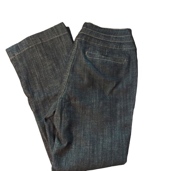 Roz & Ali Dark Wash Bootcut 4 Pocket Woman's Jeans Size 8p - Picture 3 of 6